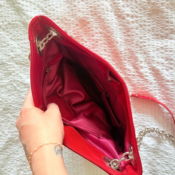 Coach Red Quilted Patent Shoulder Bag - Picture 7 of 10